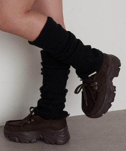 麻花編織護腿襪