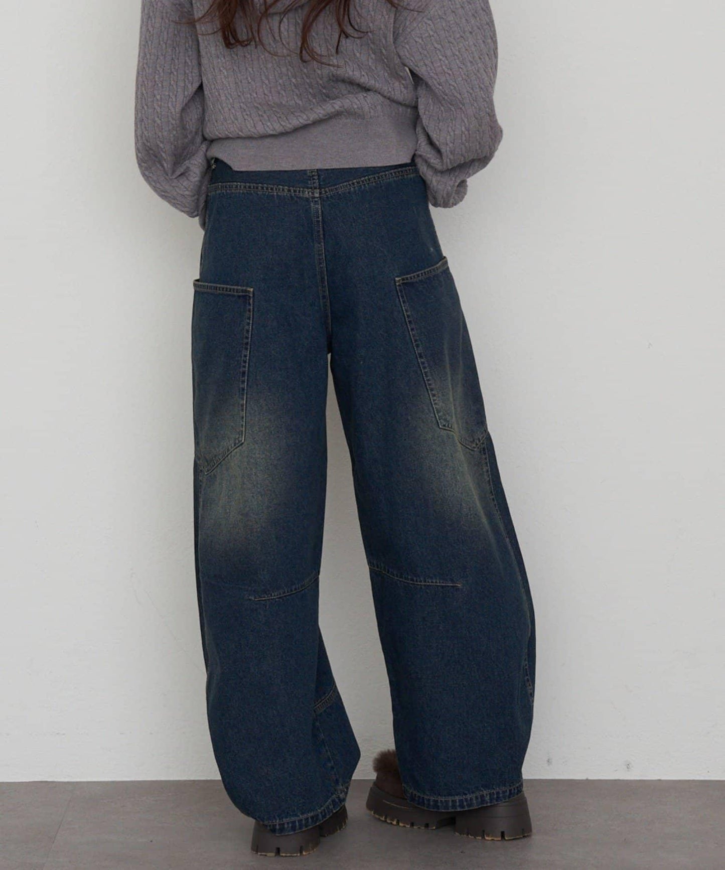 拼接設計牛仔褲