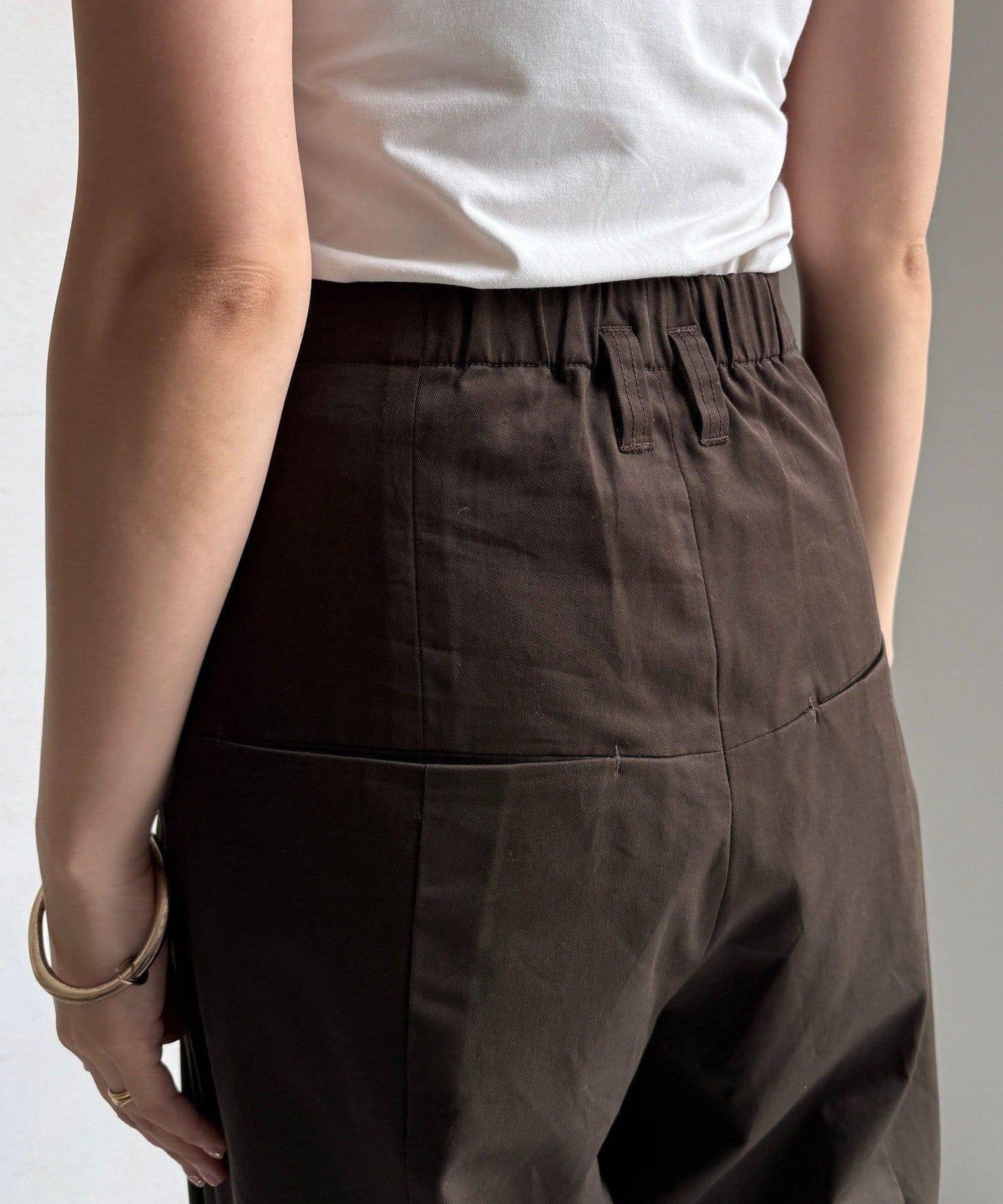 【DouDou】斜紋寬腿褲