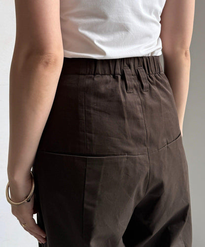 【DouDou】斜紋寬腿褲