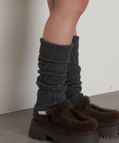 麻花編織護腿襪