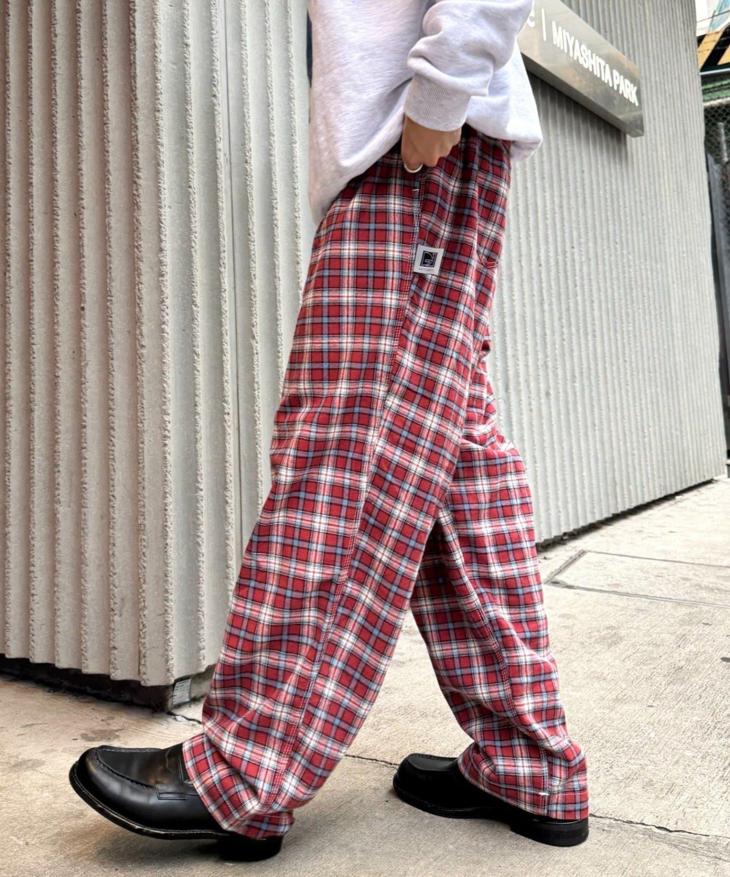 【PATTIPATTI】法蘭絨格子長褲