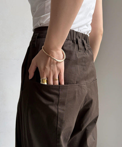 【DouDou】斜紋寬腿褲