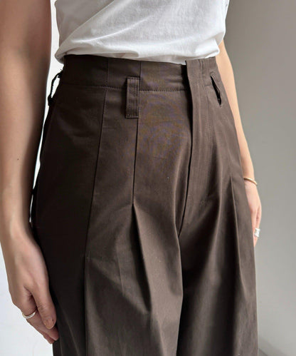 【DouDou】斜紋寬腿褲