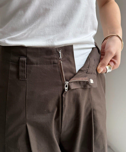 【DouDou】斜紋寬腿褲