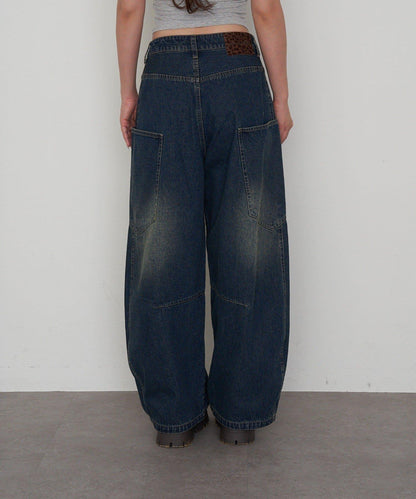 拼接設計牛仔褲