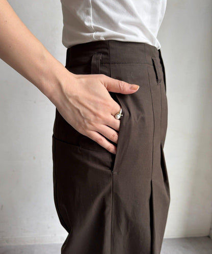 斜紋寬腿休閒褲