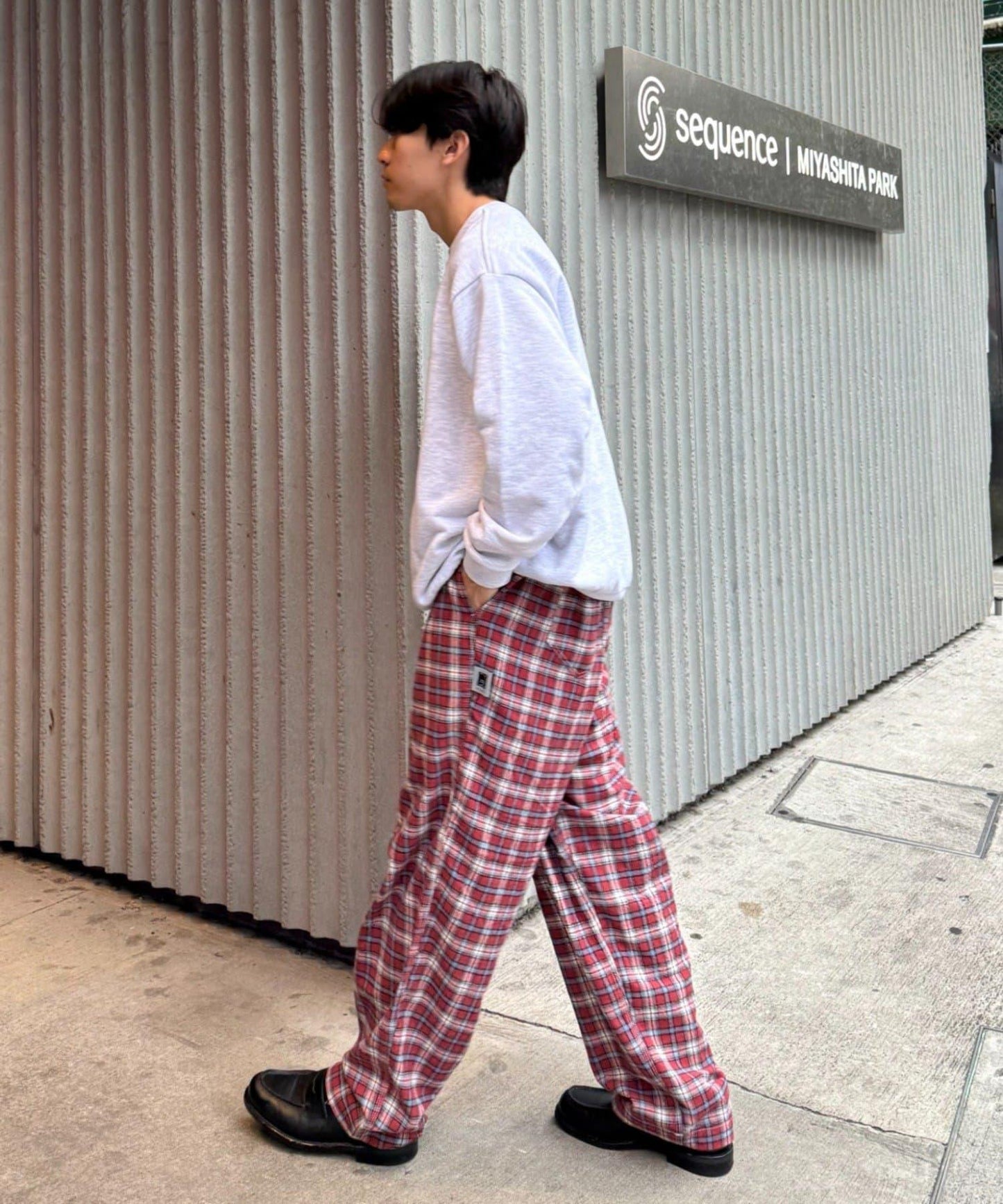 【PATTIPATTI】法蘭絨格子長褲