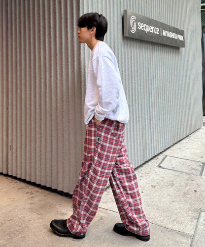 【PATTIPATTI】法蘭絨格子長褲