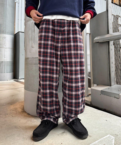 【PATTIPATTI】法蘭絨格子長褲