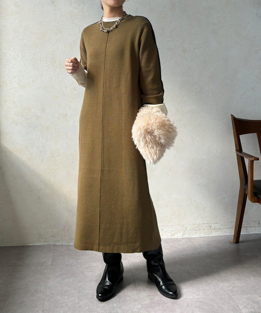 線條設計米蘭羅紋連衣裙