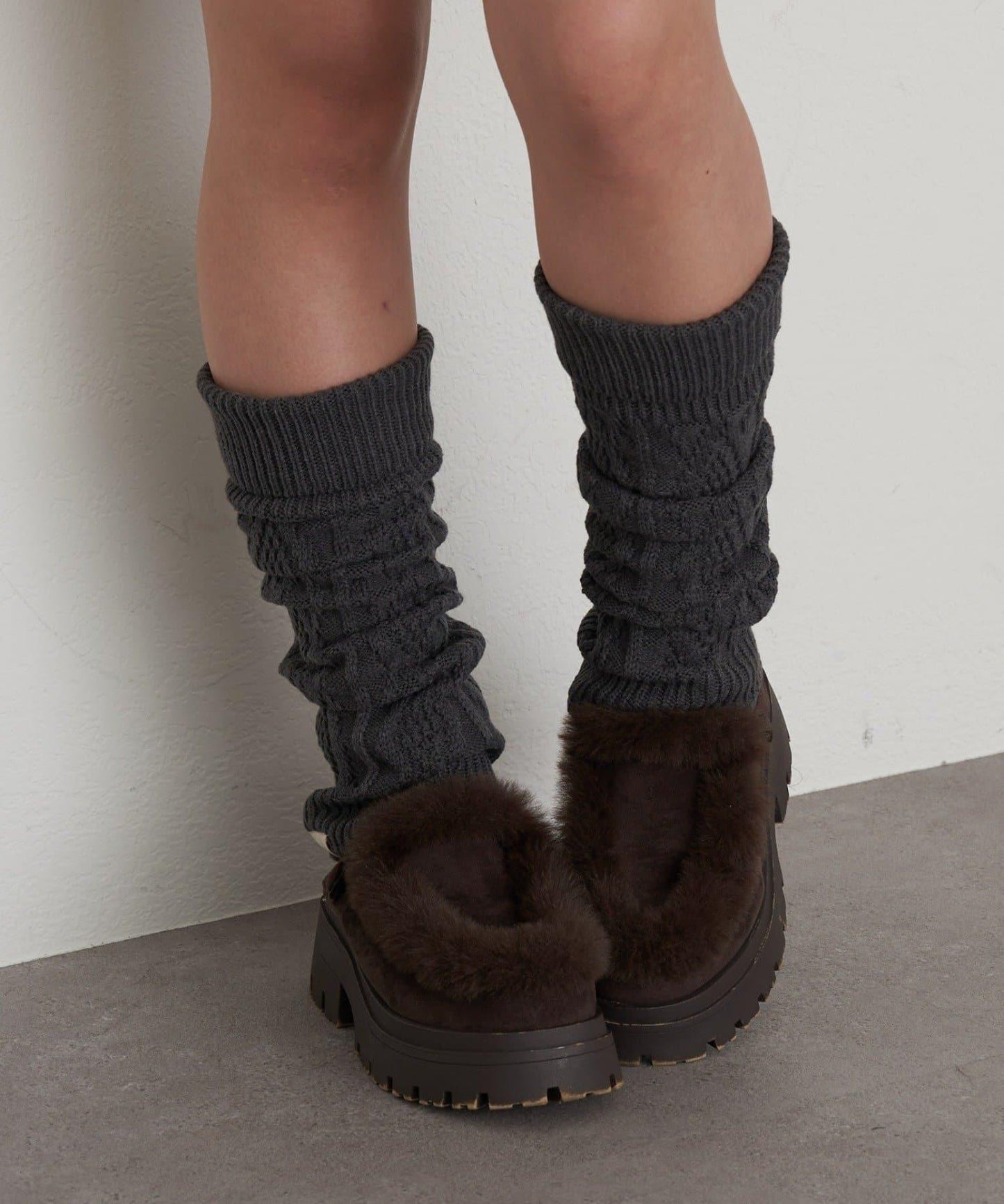 麻花編織護腿襪