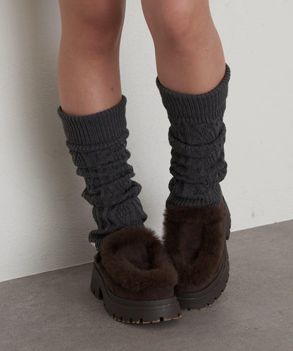 麻花編織護腿襪