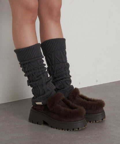 麻花編織護腿襪