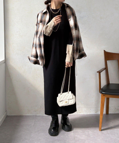 線條設計米蘭羅紋連衣裙