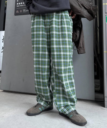 【PATTIPATTI】法蘭絨格子長褲