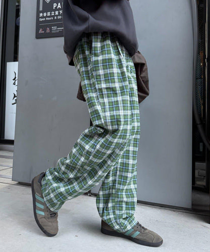 【PATTIPATTI】法蘭絨格子長褲