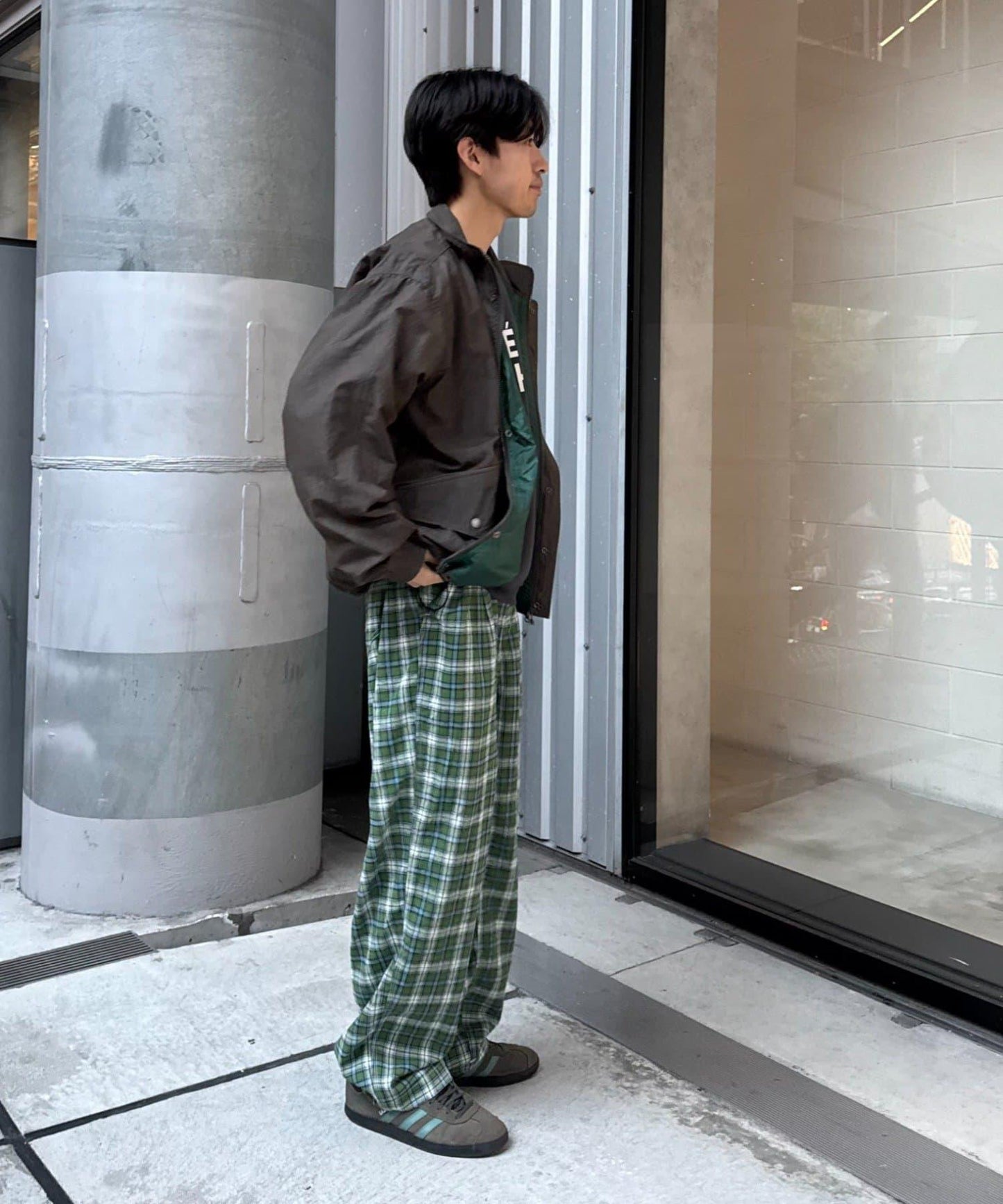 【PATTIPATTI】法蘭絨格子長褲