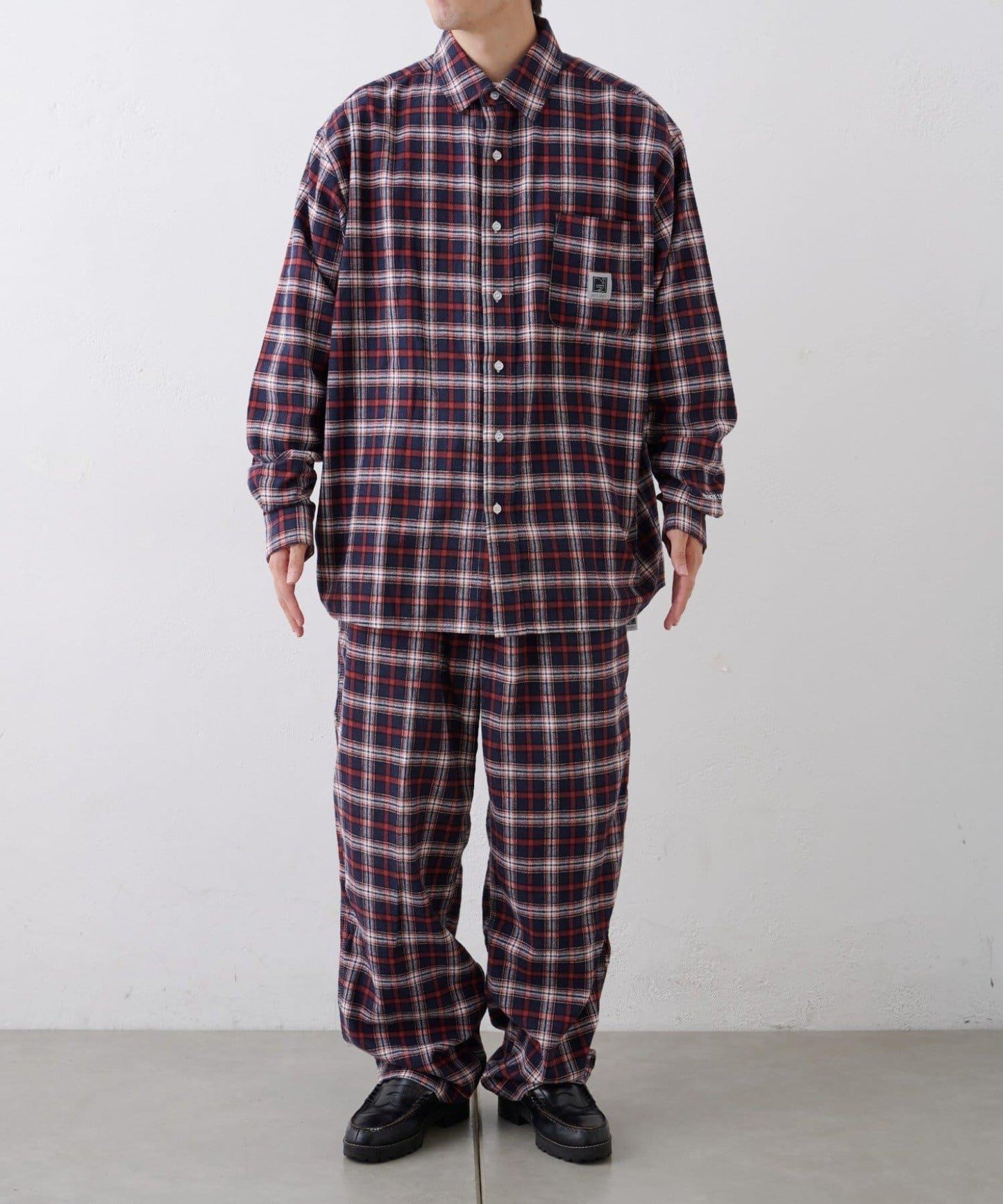 【PATTIPATTI】法蘭絨格子長褲