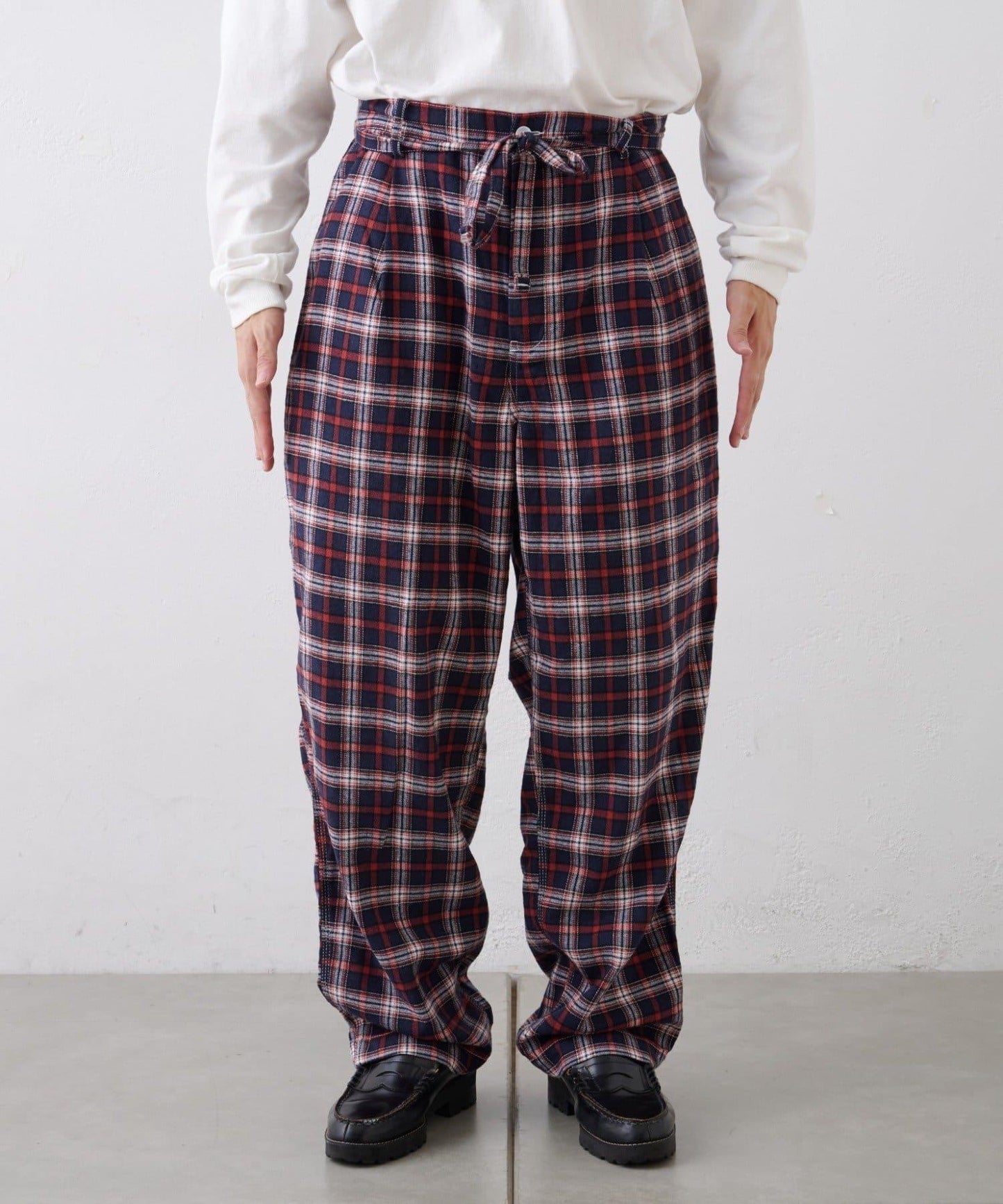 【PATTIPATTI】法蘭絨格子長褲