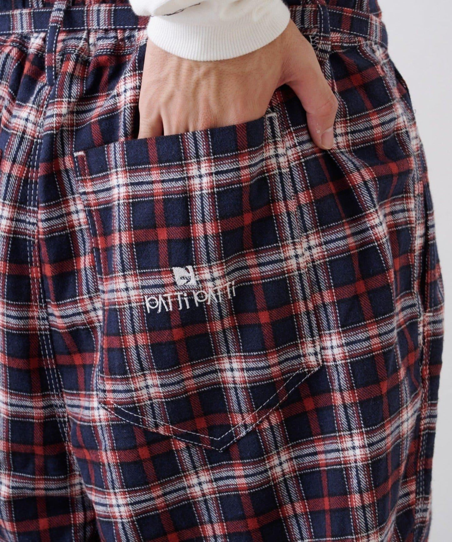 【PATTIPATTI】法蘭絨格子長褲