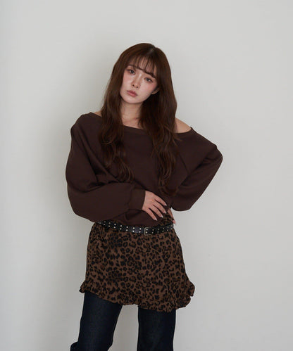 【RAY CASSIN】一字肩衛衣拼接格紋連衣裙