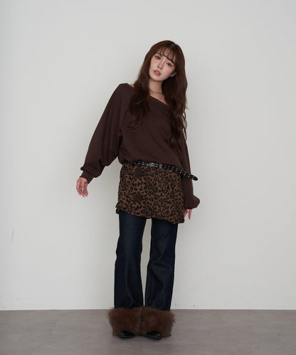 【RAY CASSIN】一字肩衛衣拼接格紋連衣裙