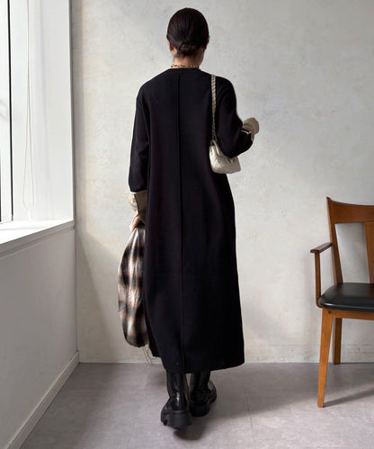 線條設計米蘭羅紋連衣裙