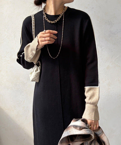 線條設計米蘭羅紋連衣裙