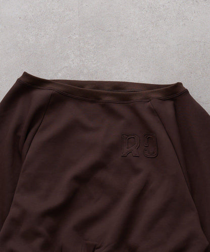 【RAY CASSIN】一字肩衛衣拼接格紋連衣裙