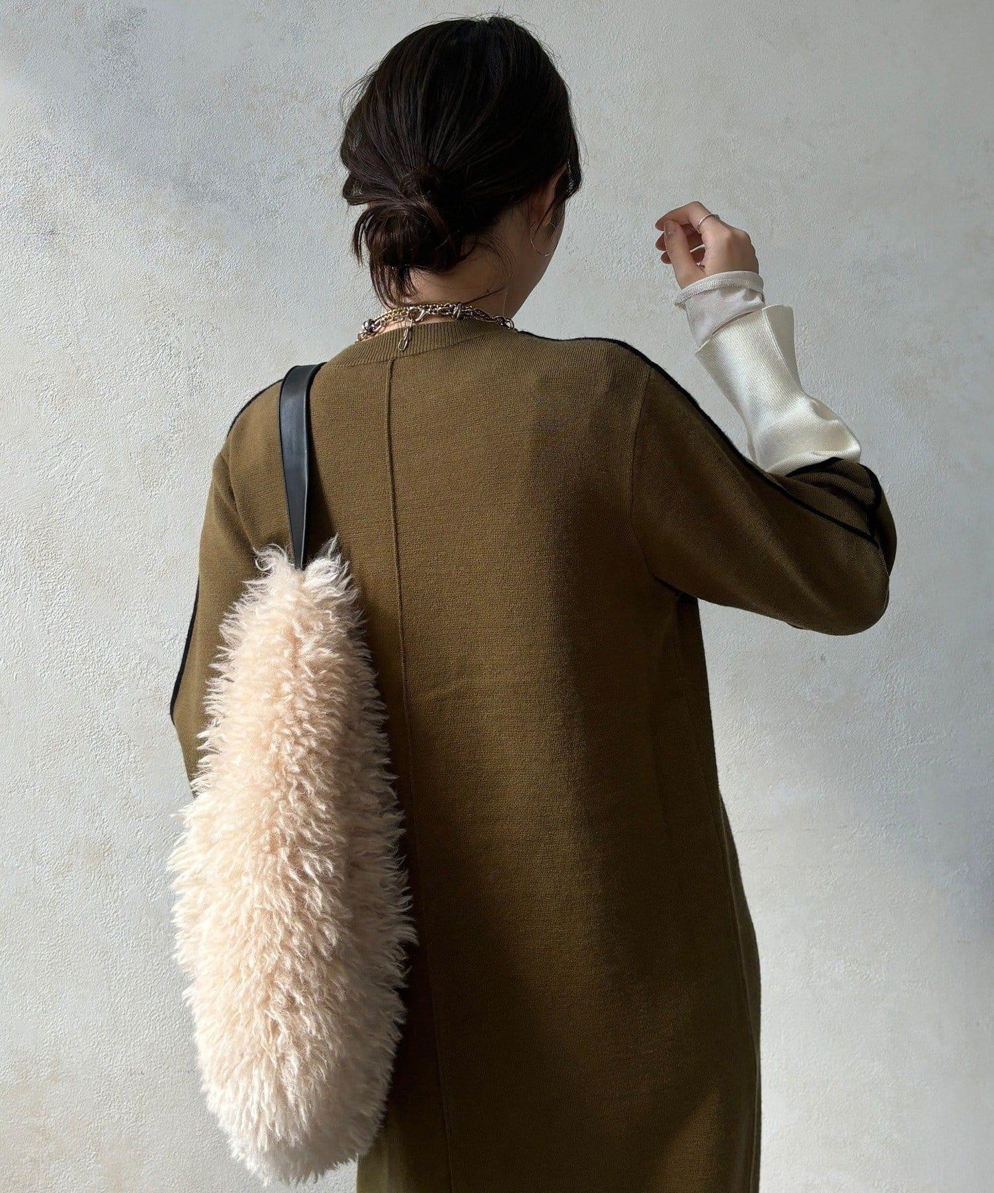 線條設計米蘭羅紋連衣裙