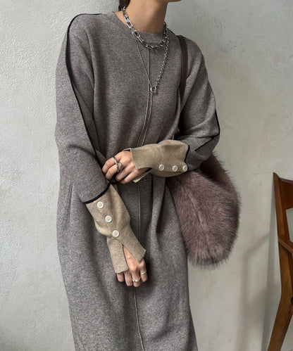 線條設計米蘭羅紋連衣裙