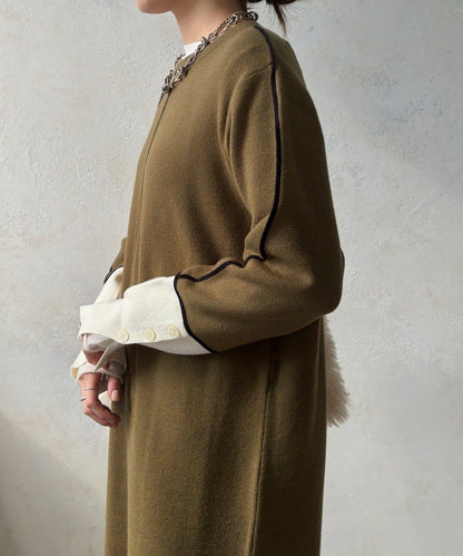 線條設計米蘭羅紋連衣裙