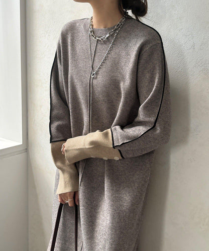 線條設計米蘭羅紋連衣裙