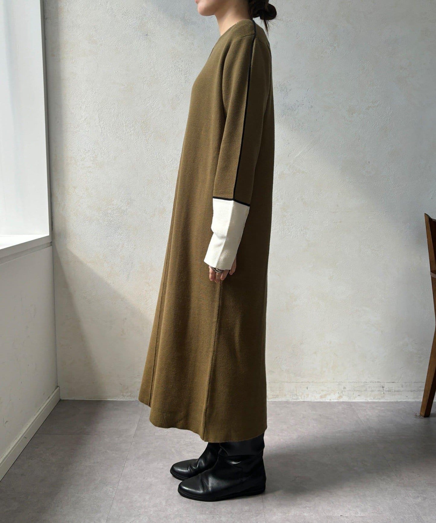 線條設計米蘭羅紋連衣裙