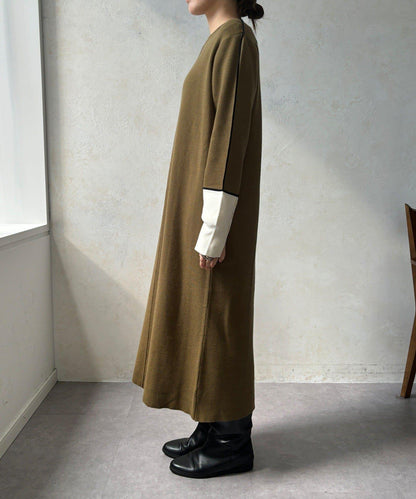 線條設計米蘭羅紋連衣裙