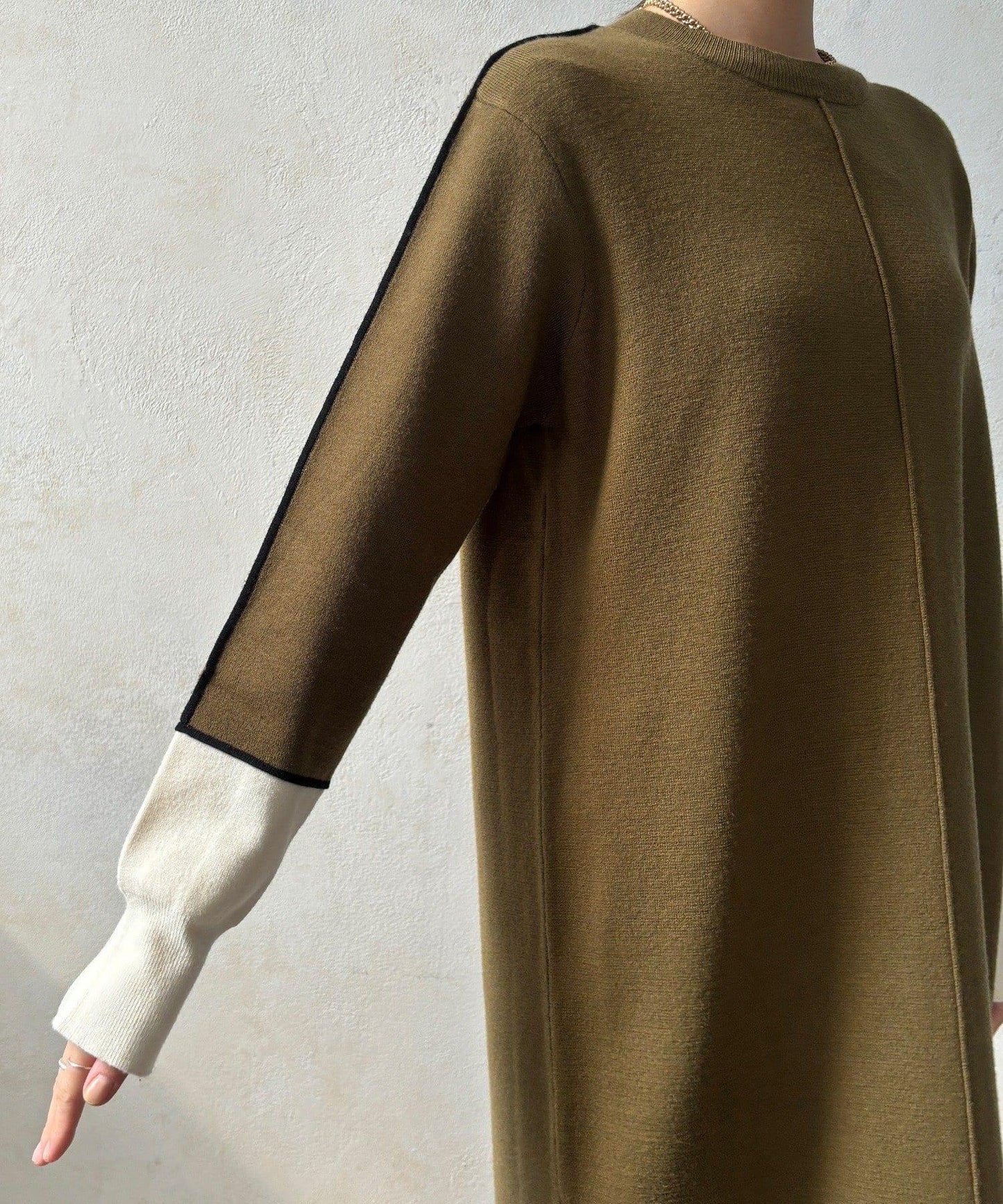 線條設計米蘭羅紋連衣裙