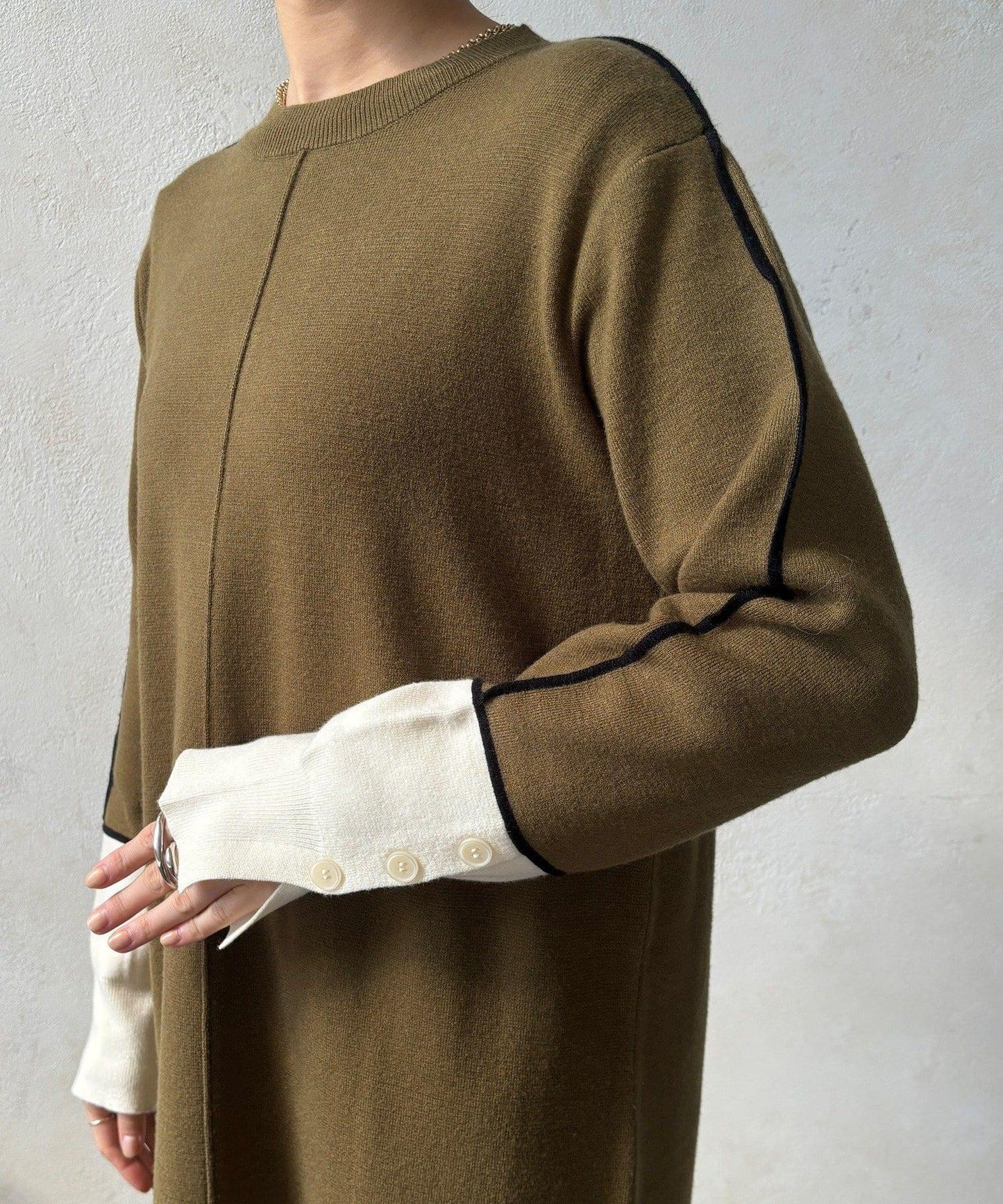 線條設計米蘭羅紋連衣裙