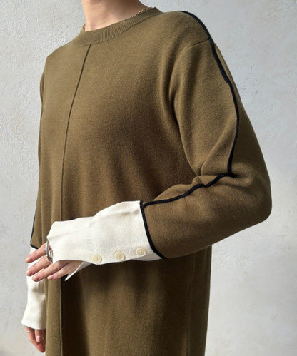 線條設計米蘭羅紋連衣裙