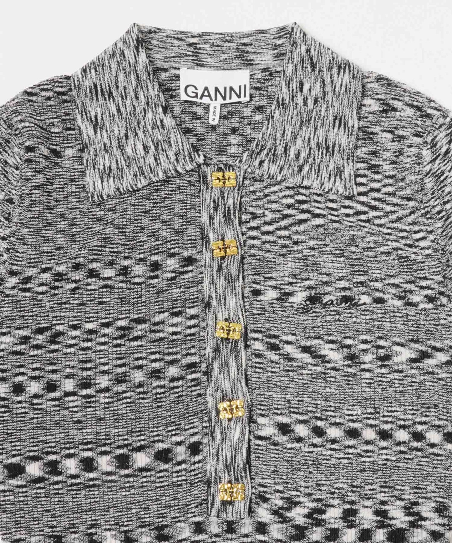 GANNI 太空染色針織Polo衫