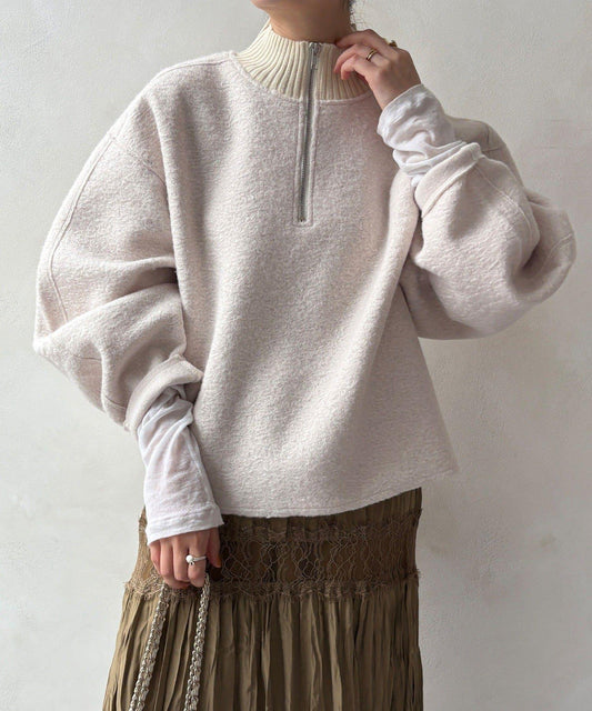 DouDou 半拉鍊泰迪絨套頭上衣