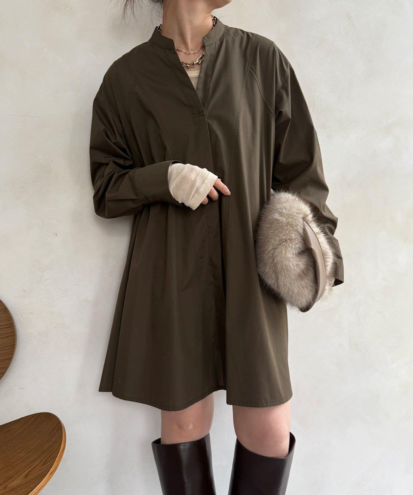 喇叭袖長款上衣