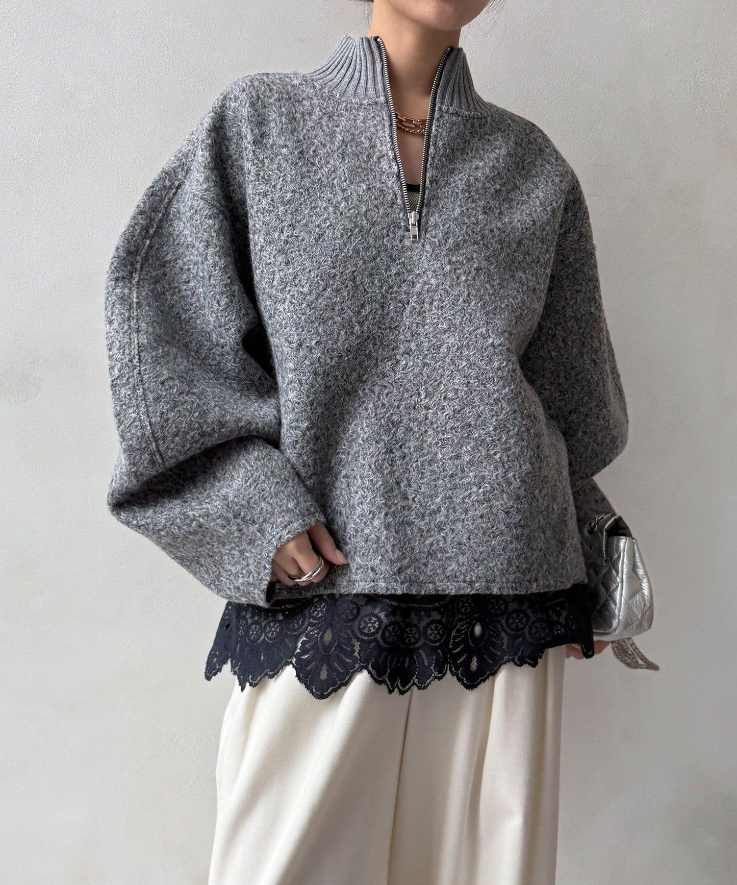 DouDou 半拉鍊泰迪絨套頭上衣