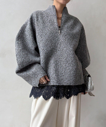 DouDou 半拉鍊泰迪絨套頭上衣