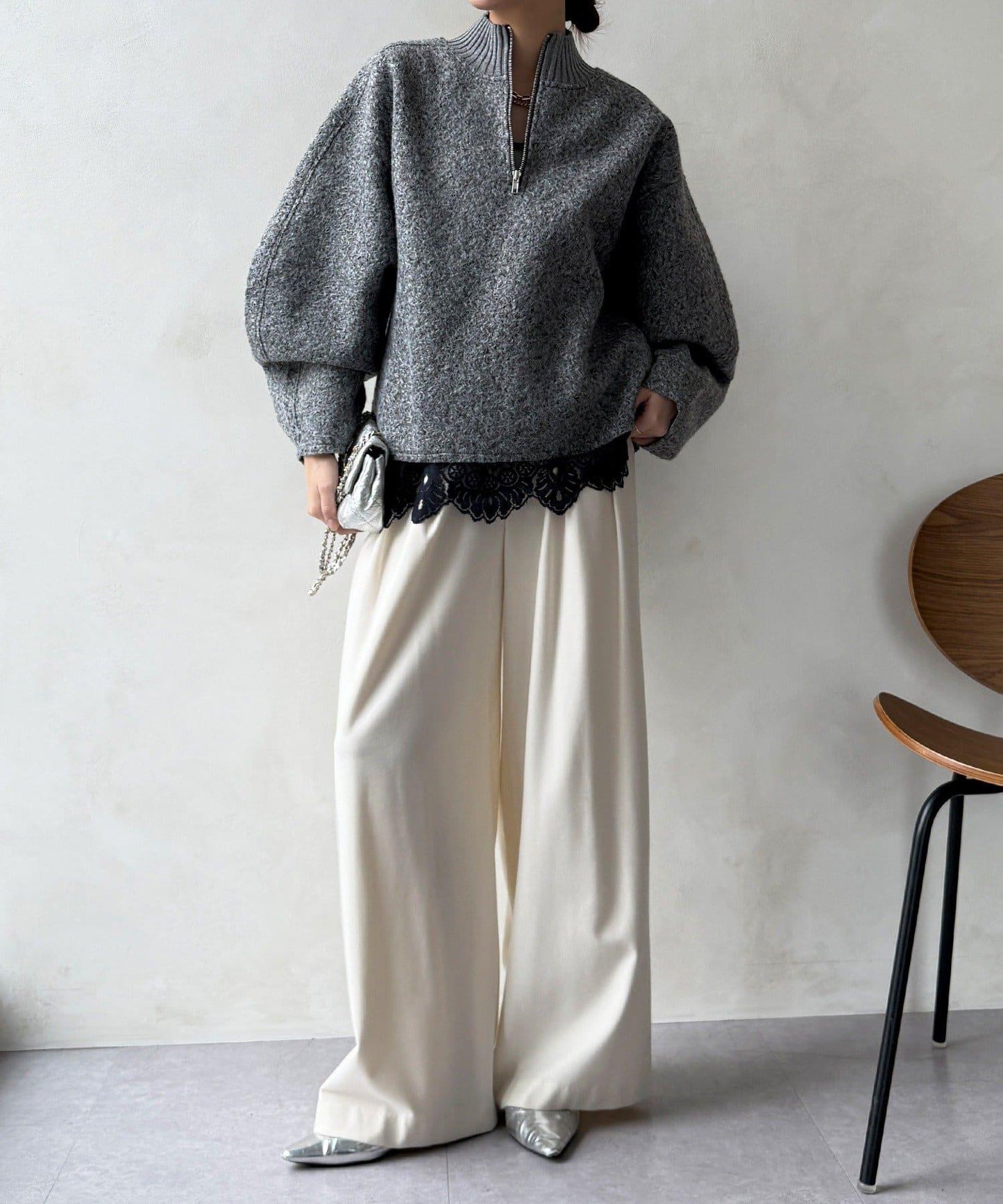 DouDou 半拉鍊泰迪絨套頭上衣