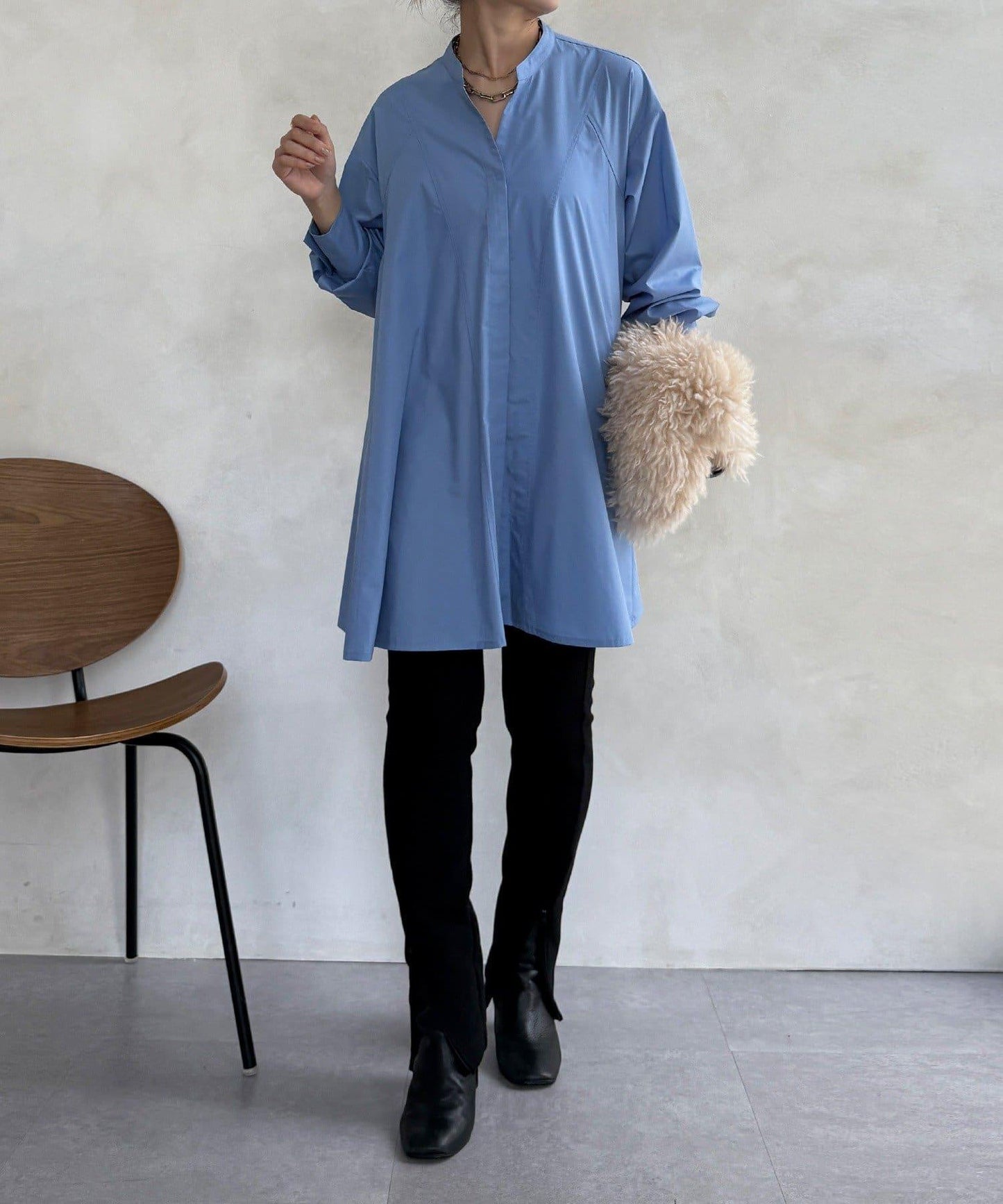 喇叭袖長款上衣