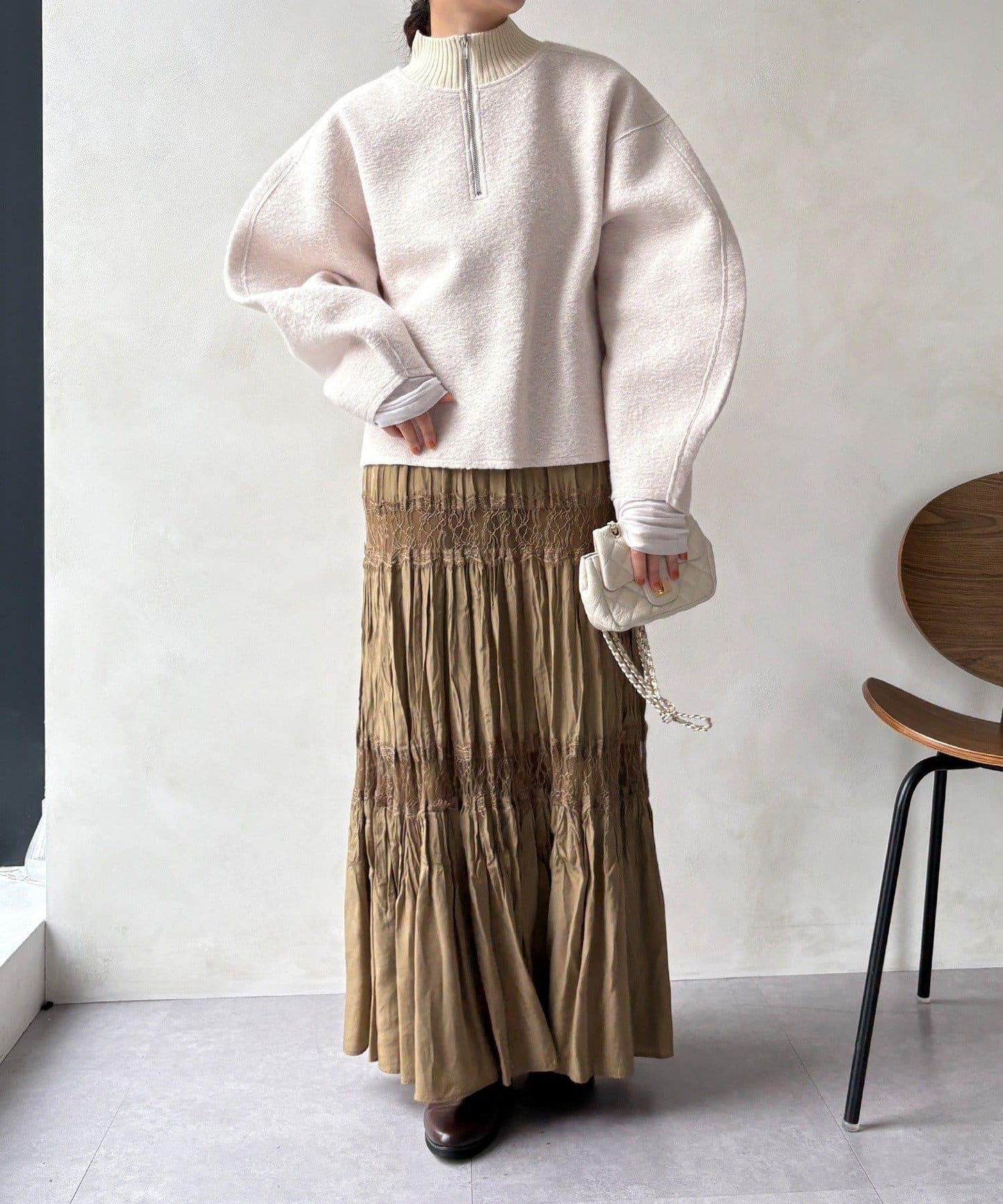 DouDou 半拉鍊泰迪絨套頭上衣