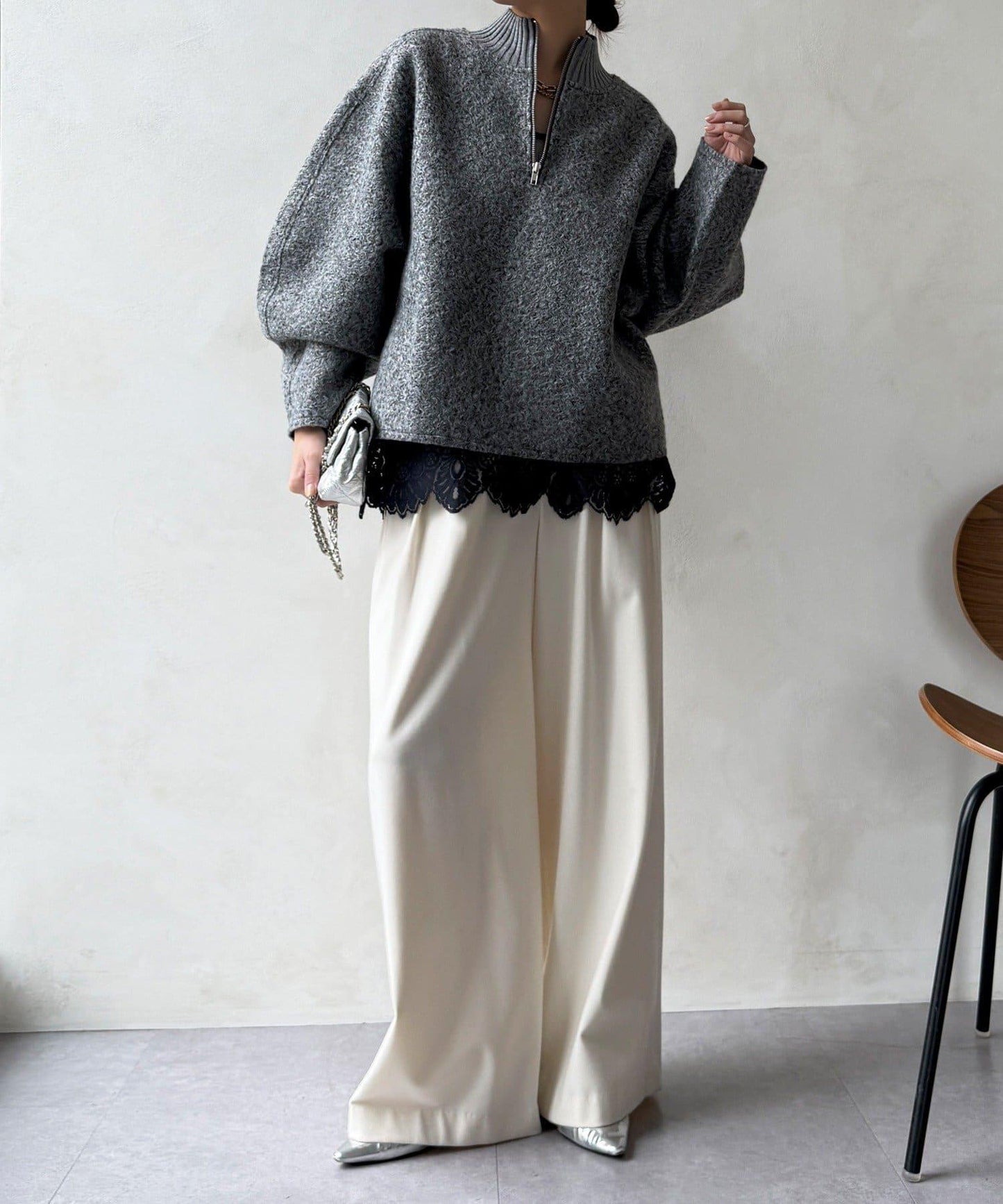 DouDou 半拉鍊泰迪絨套頭上衣