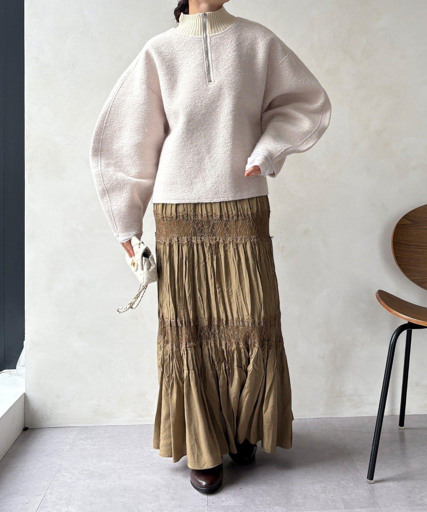 DouDou 半拉鍊泰迪絨套頭上衣