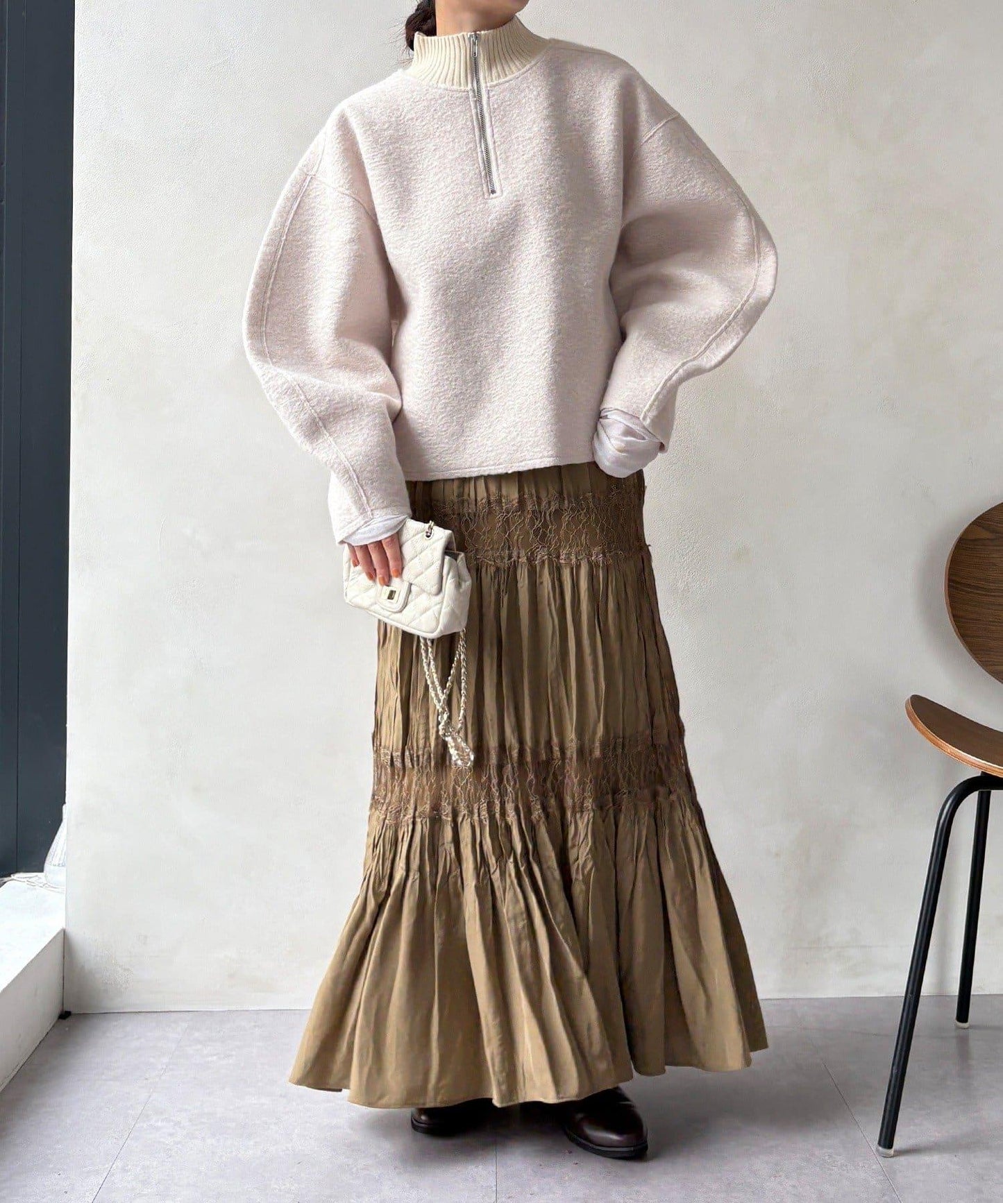 DouDou 半拉鍊泰迪絨套頭上衣